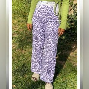 Lisa Says Gah Robyn Checkered Swirl Jeans